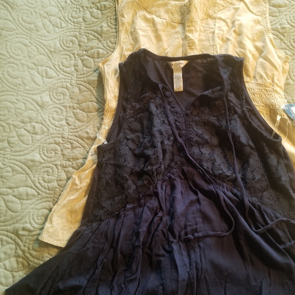 Lot of 2 ladies sleeveless tops size large